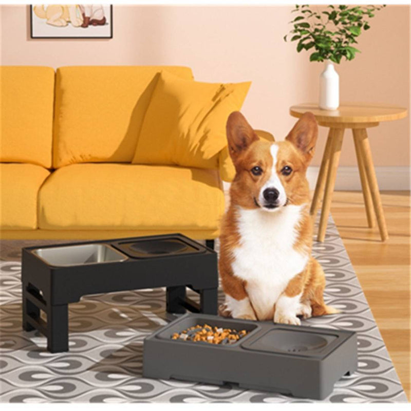 Comedouro 2 em 1 Ajustável | Para Cachorro e Gato