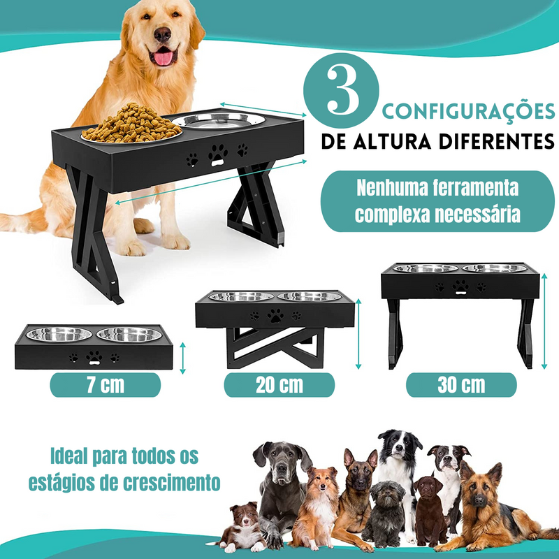 Alimentador Elevado 3 em 1 | Para Cachorro