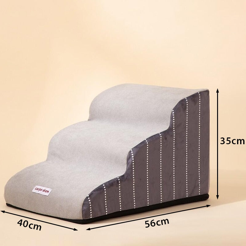 Escada pet cinza com 35cm de altura