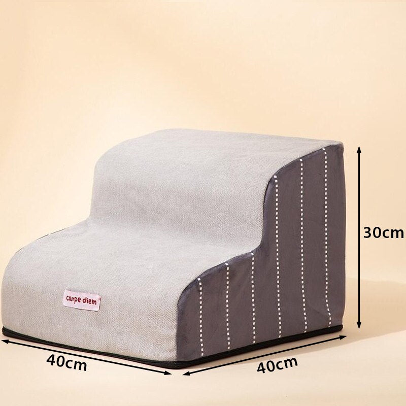 Escada pet cinza com 30cm de altura